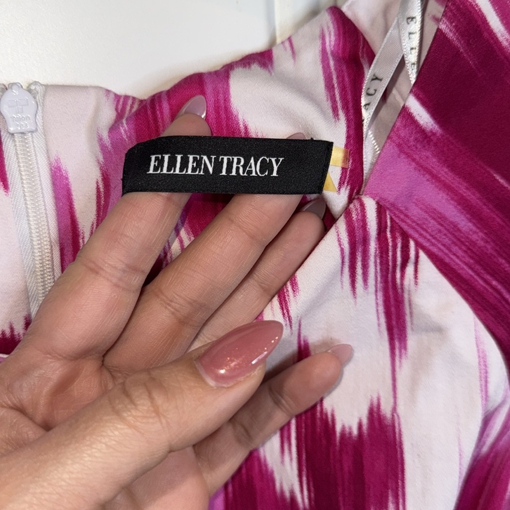 Ellen Tracy- Mulberry Sleeveless Sheath Dress Size 10/12 - Picture 7 of 13
